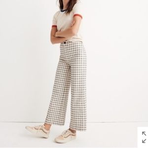 Madewell Emmett Wide-Leg Crop Pants in Windowpane